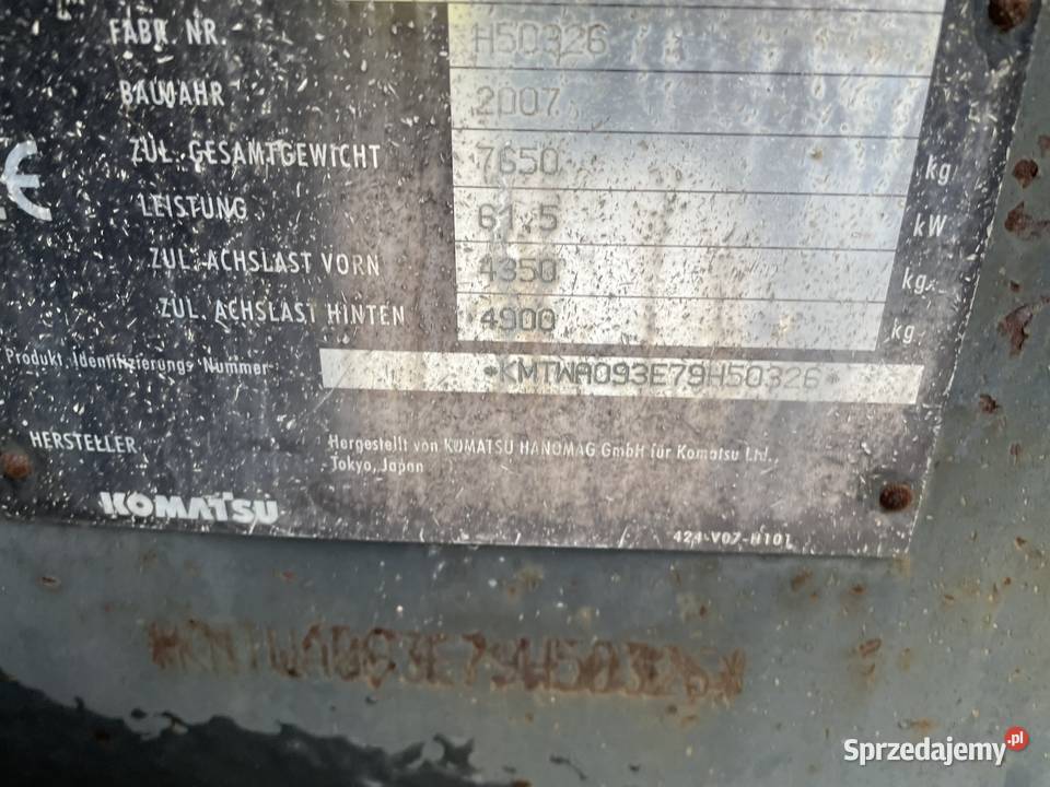 Ładowarka kołowa KOMATSU WA 100 Opole