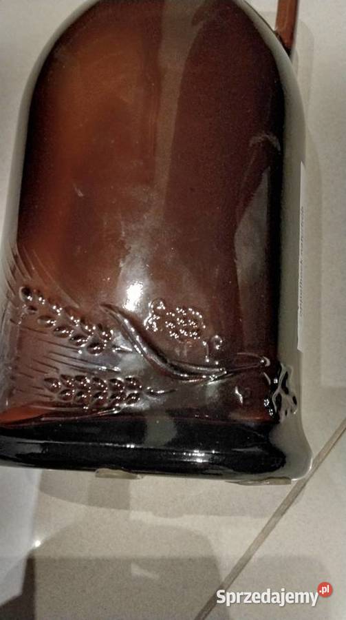 Butelka Szklana z Porcelanką 1 L Brązowe Szkło Nowa Sól