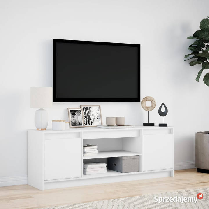 Szafka TV z LED biała 1395x34x50 materiał Warszawa sprzedam