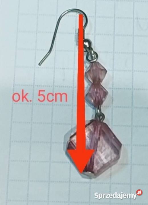 Kolczyki przeźroczysty blady róż