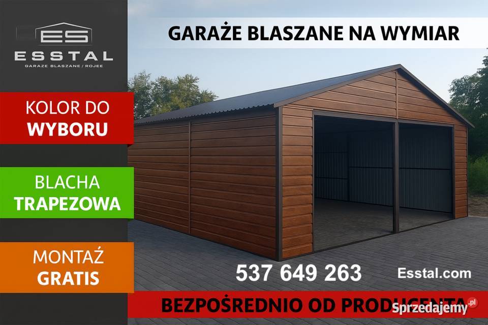 ZŁOTY DĄB ORZECH Garaż Blaszany Wiata na sprzedam