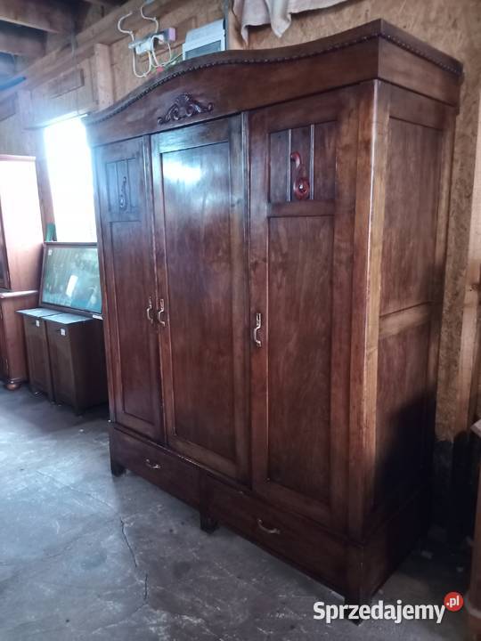 Szafa Secesja kompletna 3 drzwi Drewno śląskie Kozy sprzedam