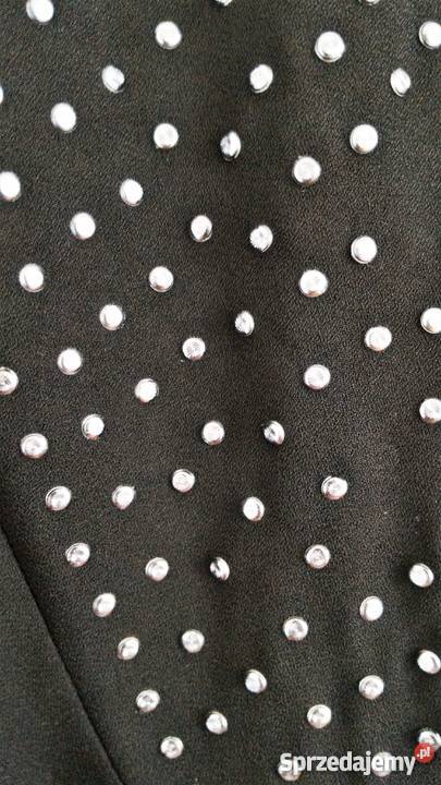 Czarna bluzka tunika HM L 40 lekka zwiewna nity