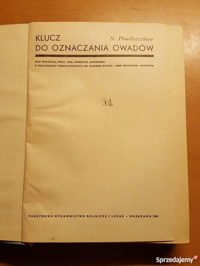 KSIĄŻKA Klucz do oznaczania owadów N biologia, ekologia Złotniki