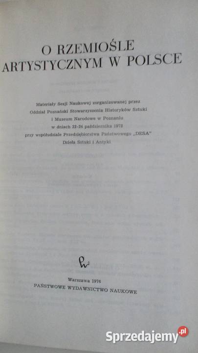 O rzemiośle artystycznym w Polsce Łódź