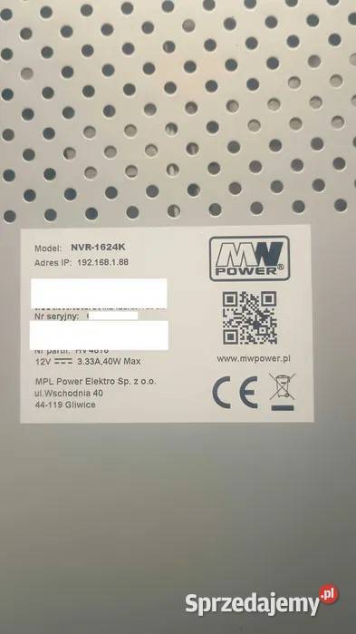 Rejestrator MWPower Hikvision NVR1624K Pozostałe Bojszowy sprzedam