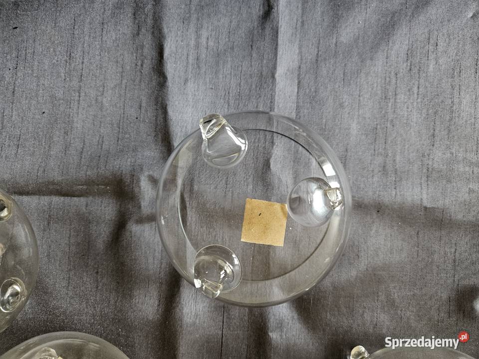 Szklane miseczki na nóżkach z okresu PRLu Porcelana i szkło Warszawa