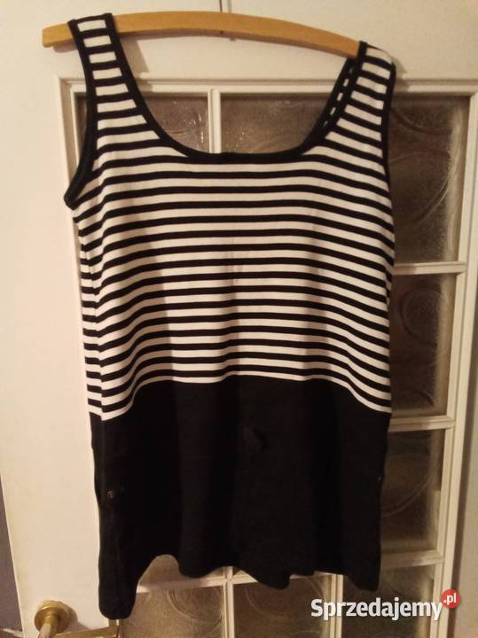 Koszulka na ramiączka w paski czarno białe Warszawa