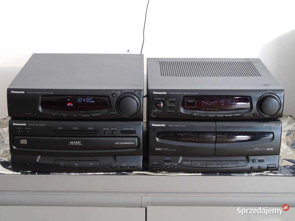 Wieża Panasonic radio CD AUX mocna 130 wat