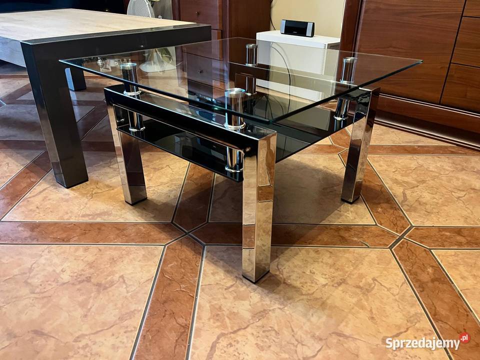 Stolik kawowy Bert 70x70x44 szklany blat chrom lubuskie sprzedam