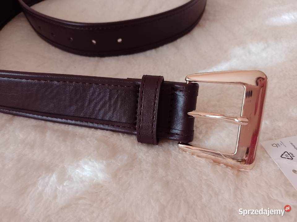 Zara Grupa Inditex 110 Bordowy pasek do sukienki brązowy/beżowy