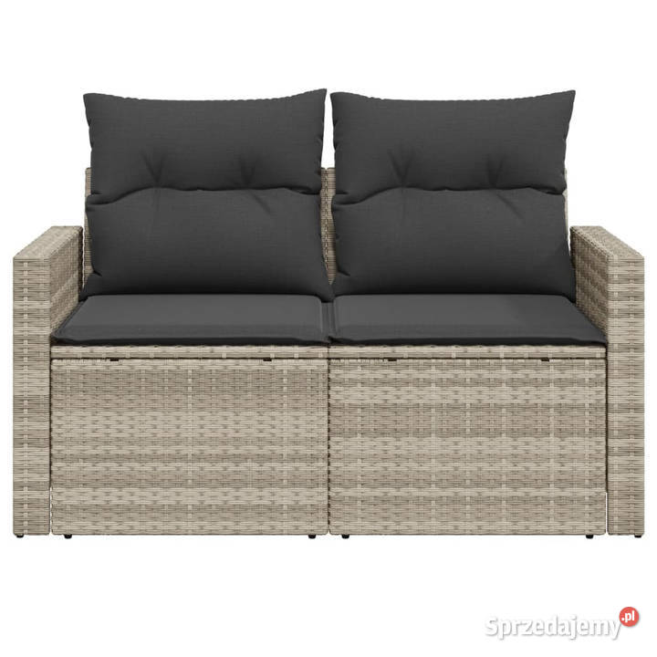 Sofa ogrodowa z poduszkami 2osobowa jasnoszara Warszawa