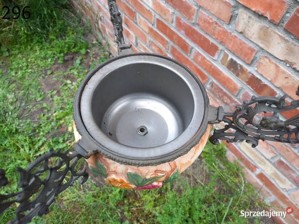 Żyrandol naftowy mosiężny z ceramiką Lampa