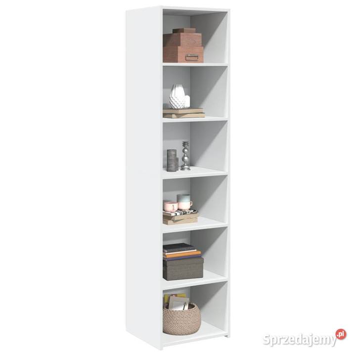 Wysoka szafka biała 45x41x185 materiał