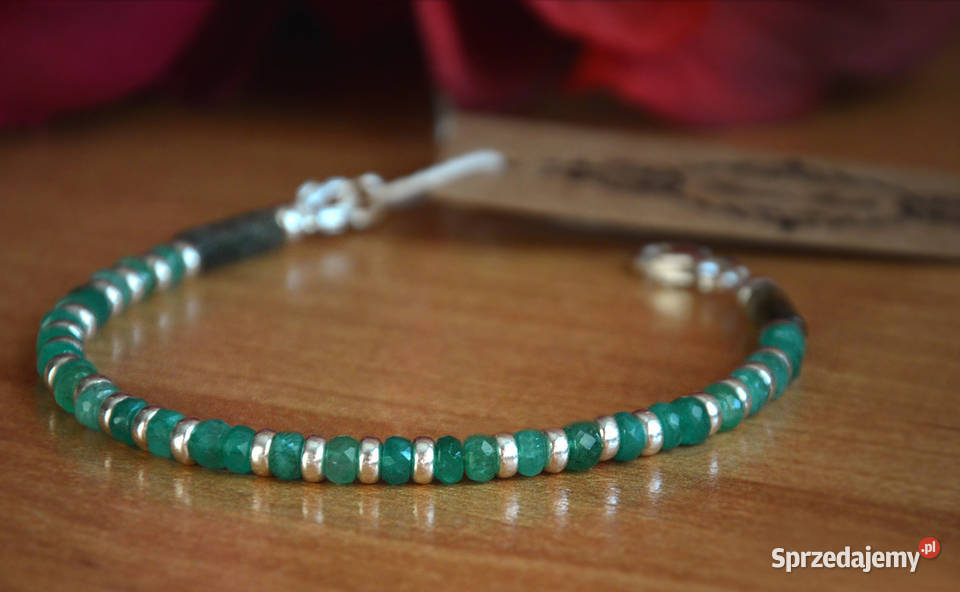 Szmaragdy naturalne Bransoletka Rękodzieło