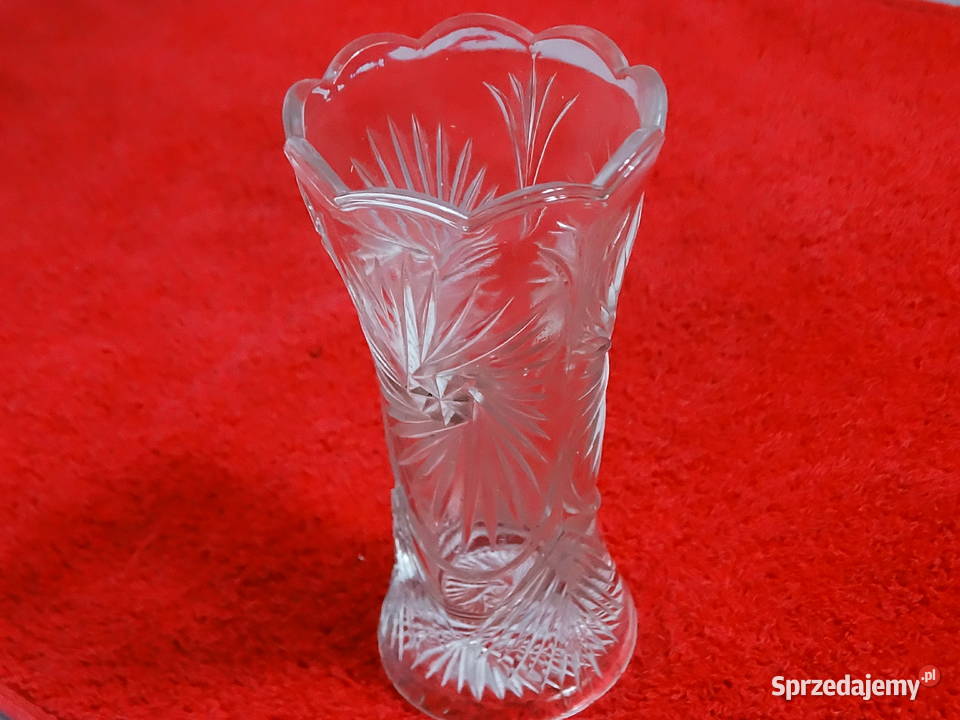 SYGNOWANY Kryształowy Wazon Vintage Made in Wazony lubelskie Biłgoraj