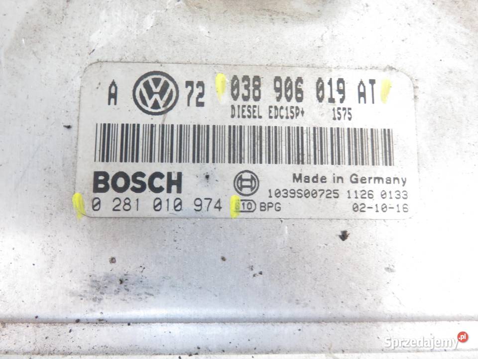 STEROWNIK VW GOLF IV 19 TDI 0281010974 osobowe małopolskie sprzedam