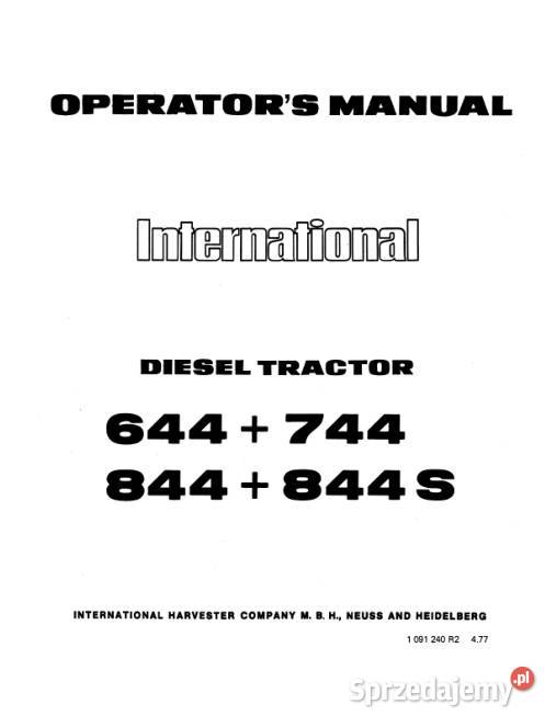 CASE IH XL 644 744 844S INSTRUKCJA OBSŁUGI