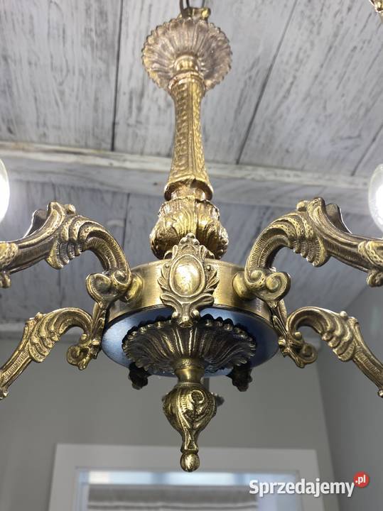 Francuski antyczny Żyrandol 19 mosiądz Lampy wiszące Poznań sprzedam