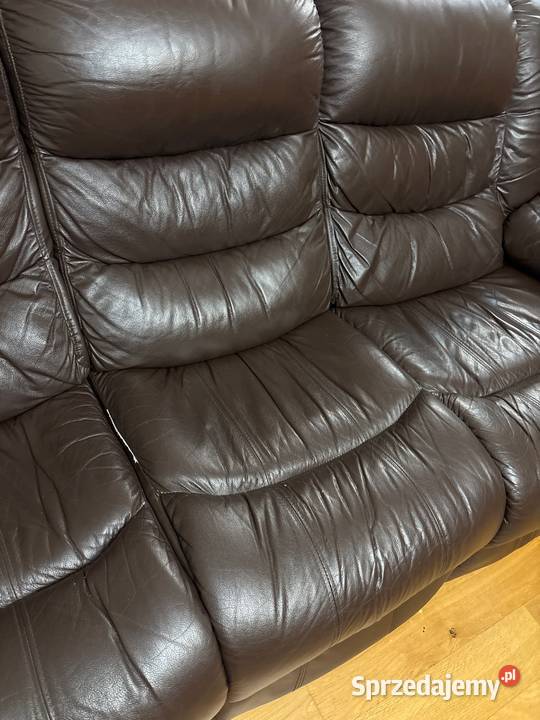 Komplet wypoczynkowy skóra sofa 32 100cm Sofy i kanapy Łódź