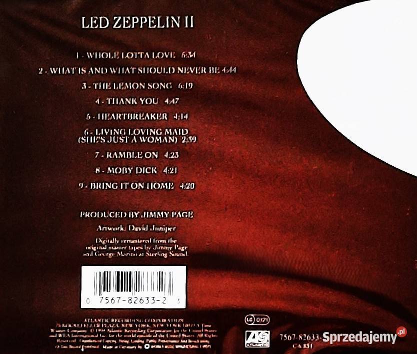Kultowy Album CD Zespołu Led Zeppelin II CD pomorskie Chojnice