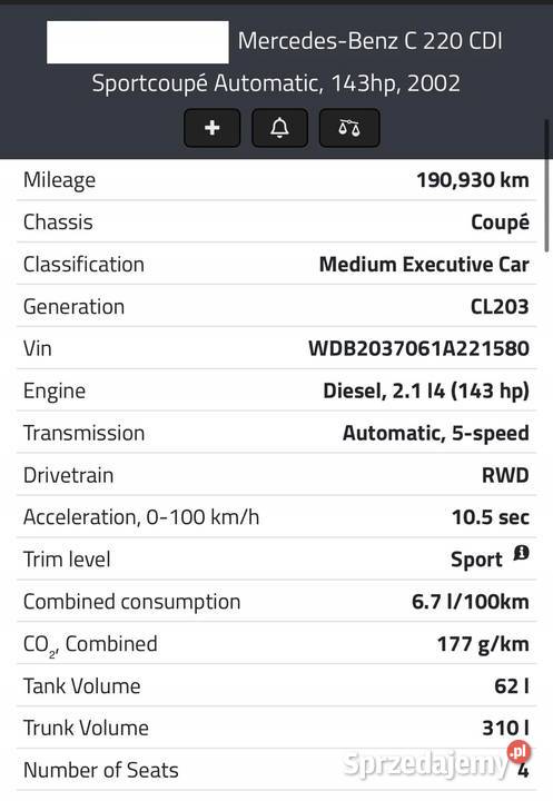 SILNIK KOMPLET Mercedes W203 22 CDI Janów