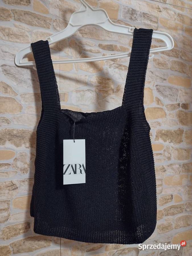 38M ZARACzarna bluzka pod marynarkę top z