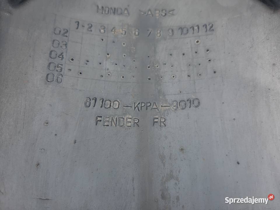 HONDA CBR 125 JC34 BŁOTNIK PRZÓD NADKOLE Bieleń