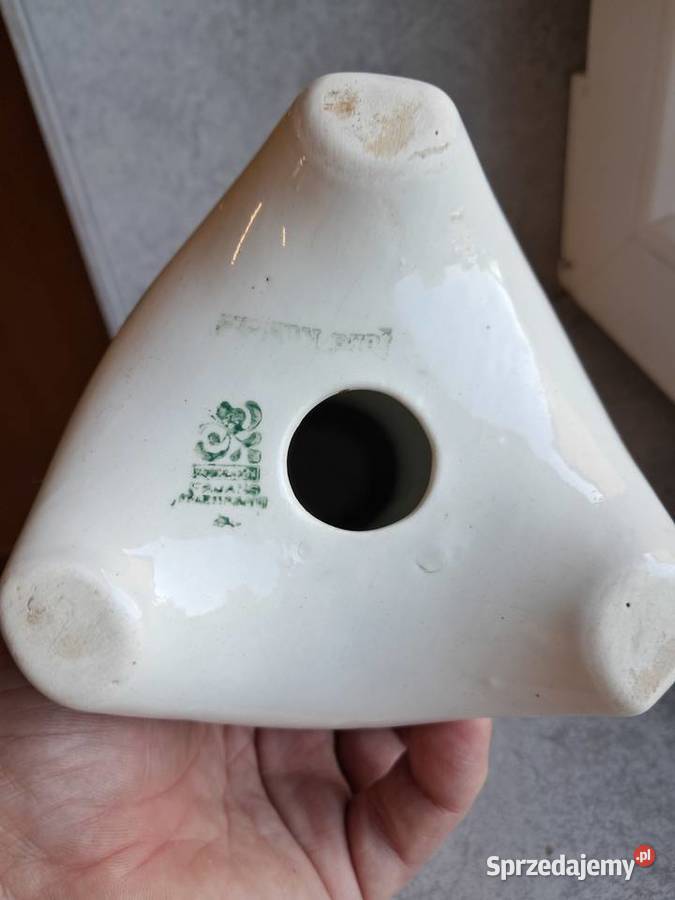 świecznik z prlu fajans z Włocławka stan wys 14 Sandomierz