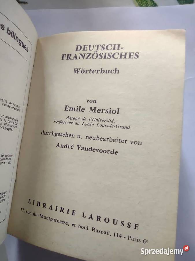 Francusko niemiecki słowniczek Larousse Gniezno