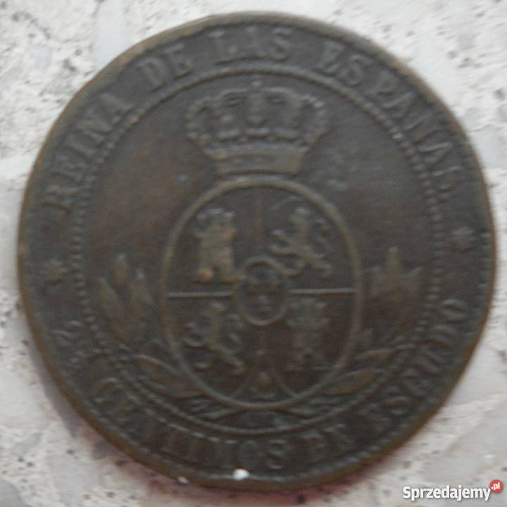 HISZPANIA2 12 CENTIMOS DE ESCUDO1868 r ISABEL Legionowo sprzedam