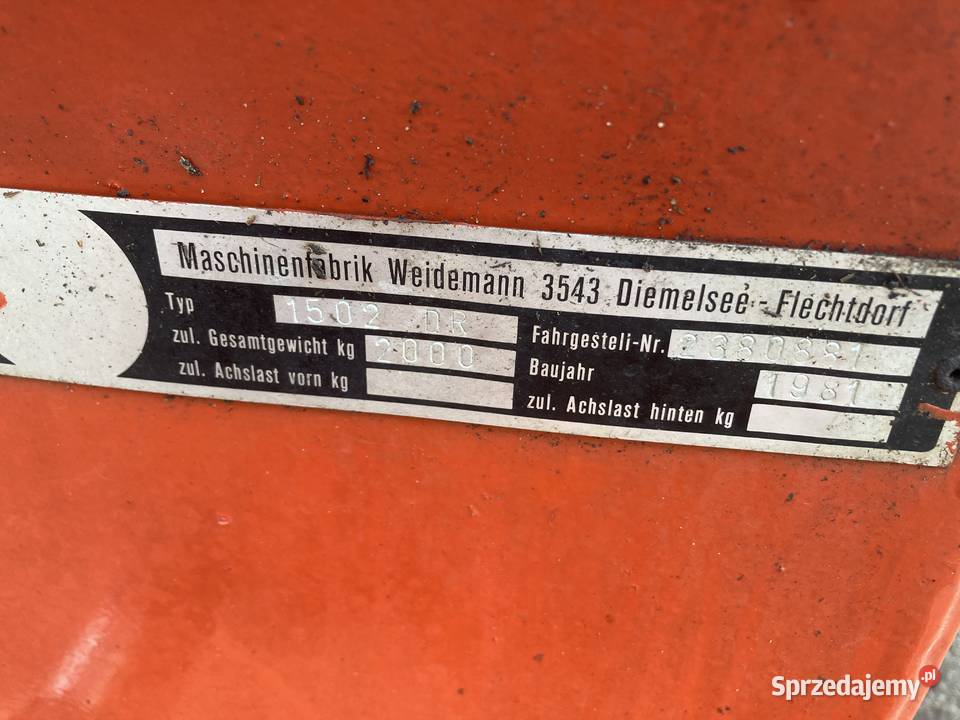 Sprzedam ładowarkę Weidemann Hoftrac 1502 DR kujawsko-pomorskie Kcynia