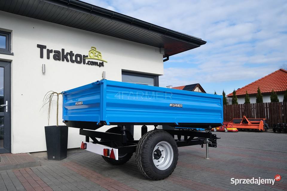 Przyczepa rolnicza jednoosiowa 2T z kiprem