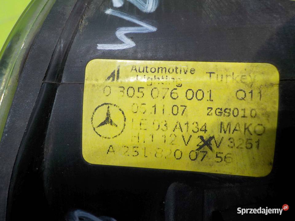 MERCEDES B W245 08r halogen lewy przod osobowe mazowieckie Suków