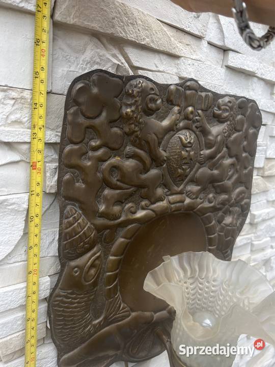 Stara przedwojenna lampa Herb Gdańska Antyki Bystrzyca Kłodzka