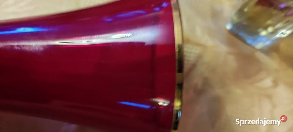 Wazon czerwony szkło Bohemia początek XX wieku Wrocław