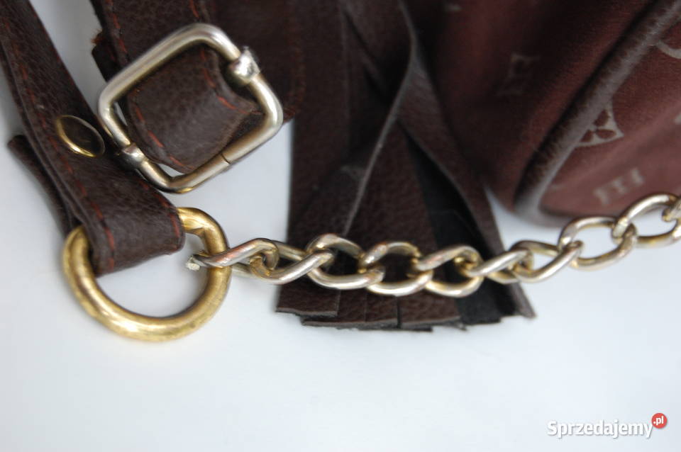 Zamszowa brązowa torebka na ramię Louis Vuitton Lublin