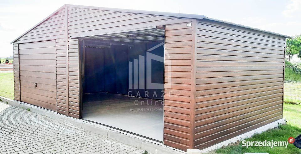 GARAŻ BLASZANY 8m x 6m dwuspad 2x Brama małopolskie