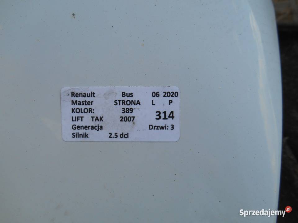 RENAULT MASTER II BUS LIFT 0389 BŁOTNIK PRZÓD Zbierkowo