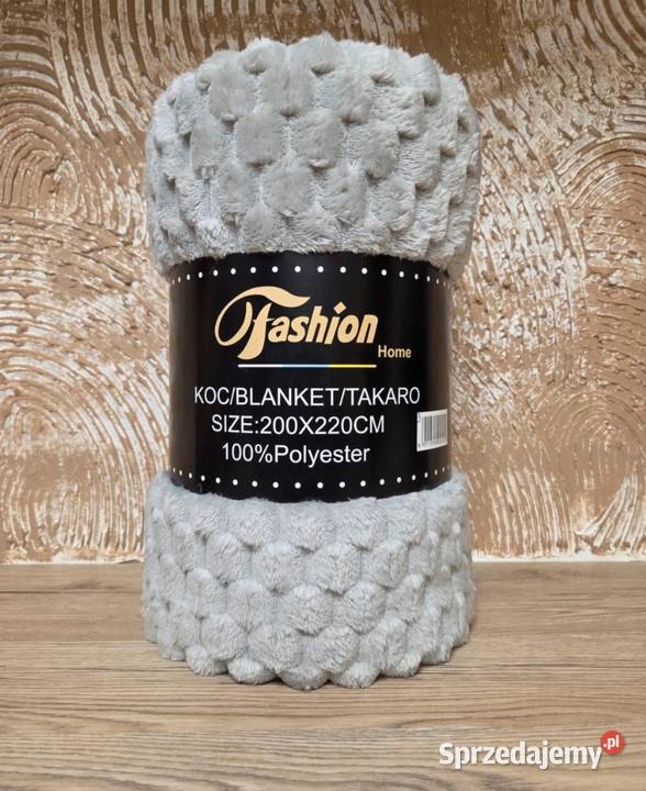 Koc Tłoczony 200x220 Szary Łomża