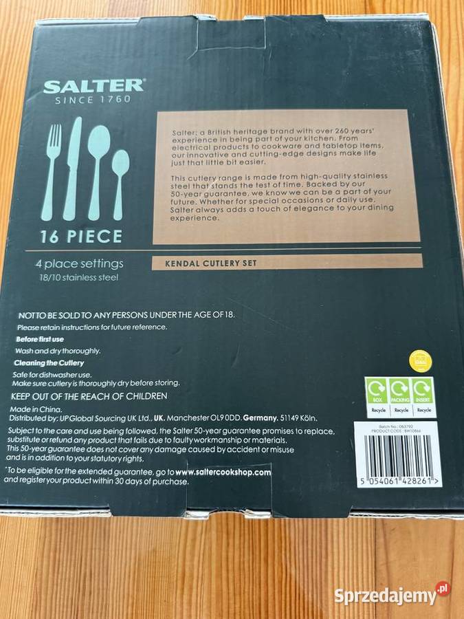 Zestaw sztućców Salter Kendal ze stali Warszawa