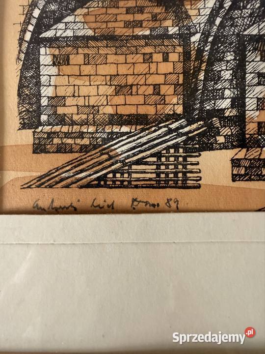 Grafika Artystyczna Praga 1982 Sygnowana Czerwionka-Leszczyny