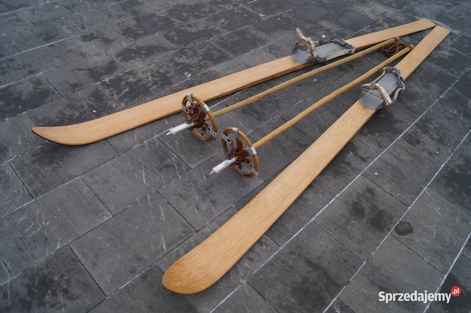 Stare narty jesionowo hikorowe 190 kijki