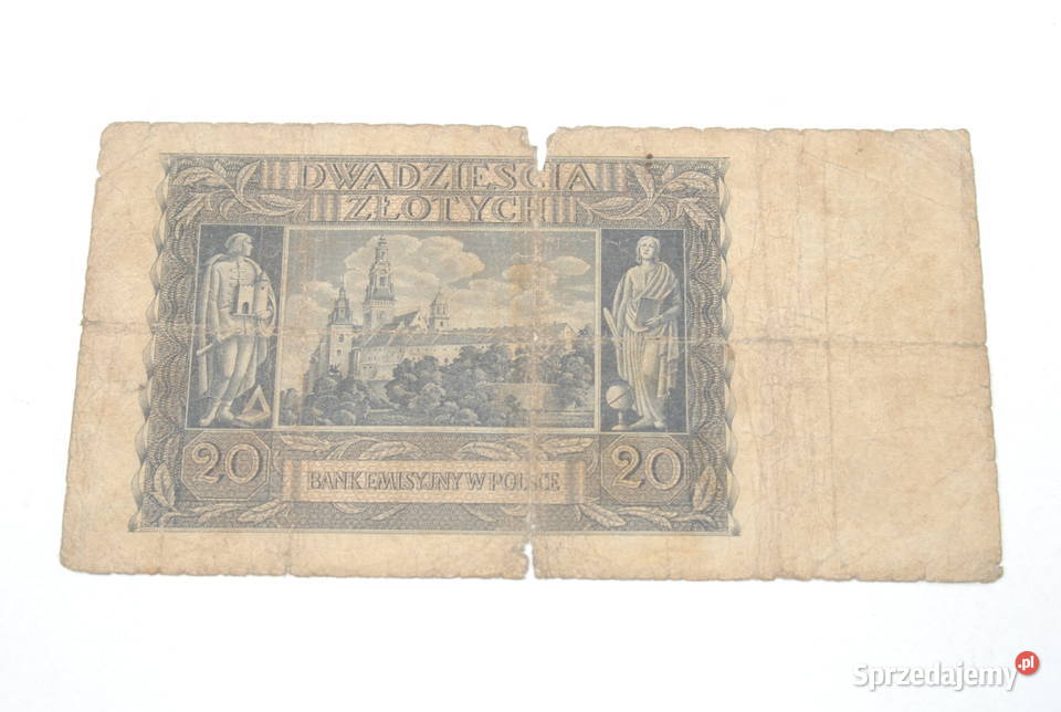 Stary banknot 20 złotych 1940 antyk unikat Cieszyn