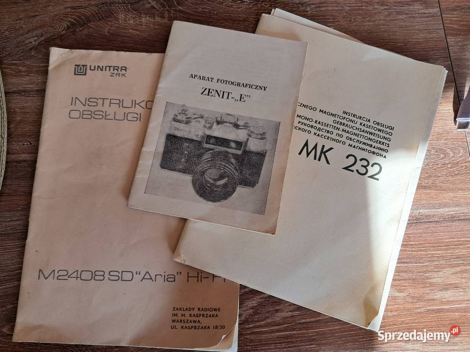 stare instrukcje obsługi do sprzętu z prlu stan Sandomierz