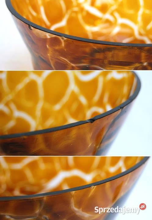 Misa miska miodowe szkło żółe polskie szkło PRL Lublin