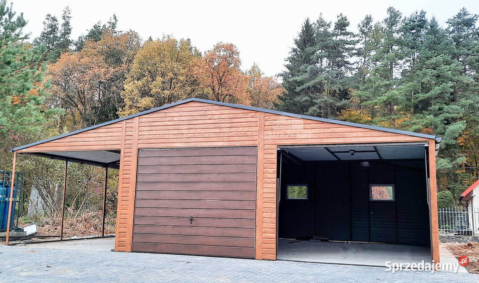 GARAŻ BLASZANY 65m x 6m 3m WIATA DWUSPAD DRZWI