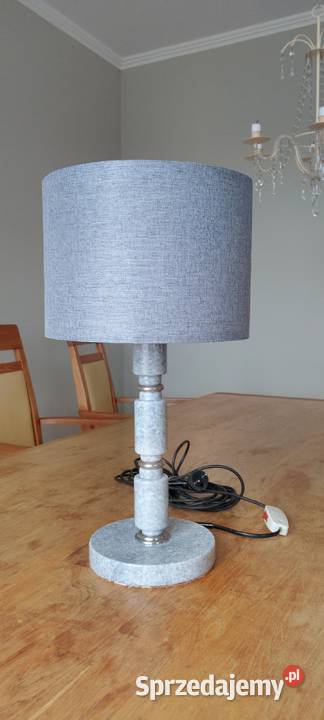 Lampa stołowa klasyczna z kamienia nowy abażur mazowieckie Joniec