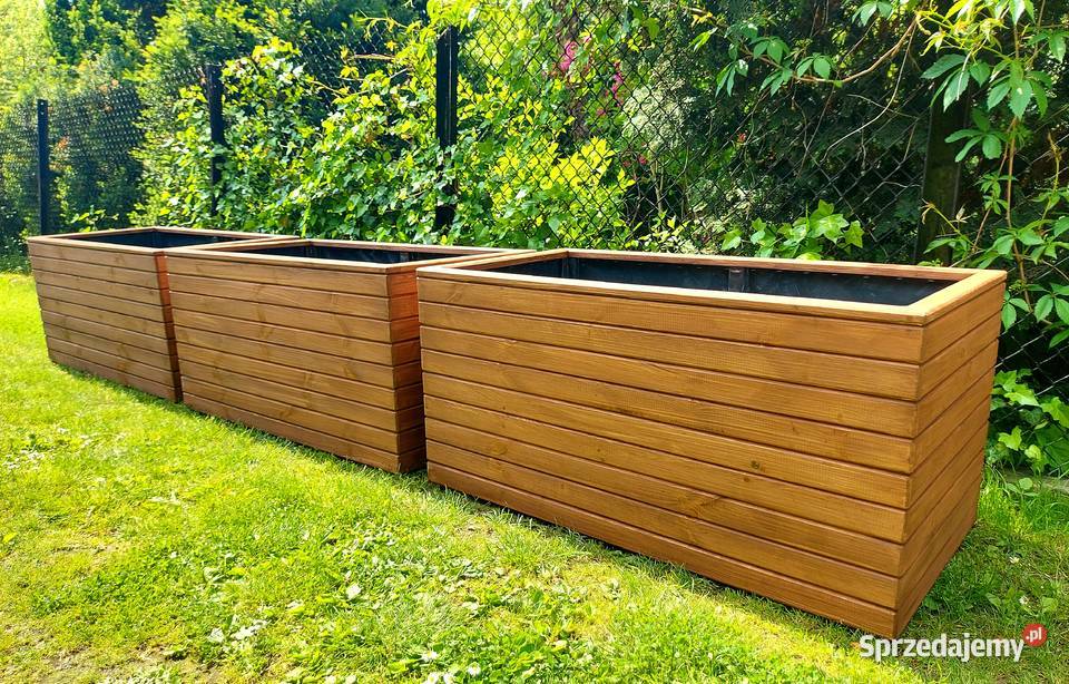 Donica drewniana ogrodowa duża skrzynia 90x60x40