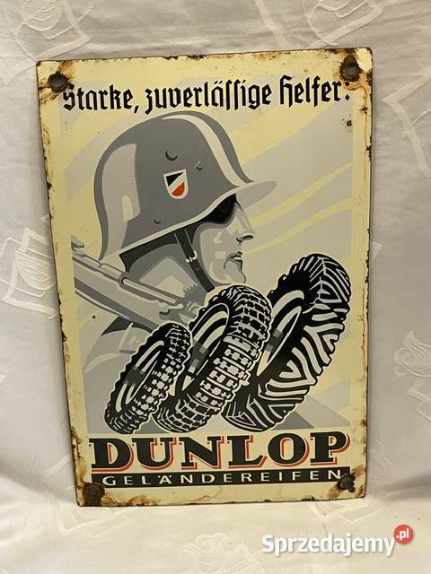 Niemiecki Szyld Emaliowany Dunlop Opony Terenowe Kolekcje